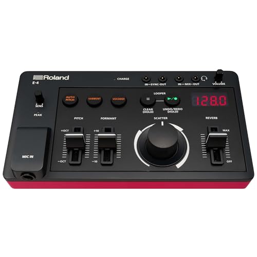 Roland AIRA Compact E-4 Voice Tweaker | Werkzeug zur Stimmbearbeitung mit professionellen Effekten | 24-Sekunden-Looper | Low-Cut-Filter | 3,5 Stunden Batterielaufzeit | leicht & mobil