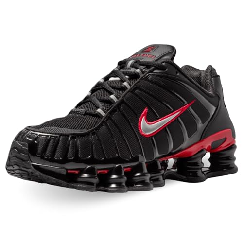 Nike Herren Shox TL Sneaker, Black Metallic Silver University Red, 44 EU