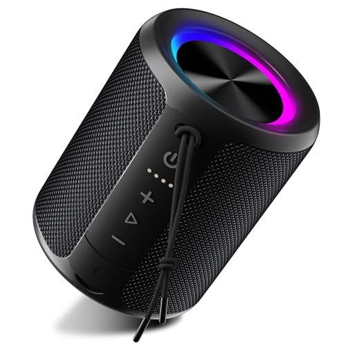 DUDGSIS Bluetooth Lautsprecher, Tragbarer Lautsprecher Kabelloser mit IPX7 wasserdicht, Fantastischer Sound, Staub- und stoßfest, 30H Akkulaufzeit, schwimmfähig, für drinnen, draußen, Wandern