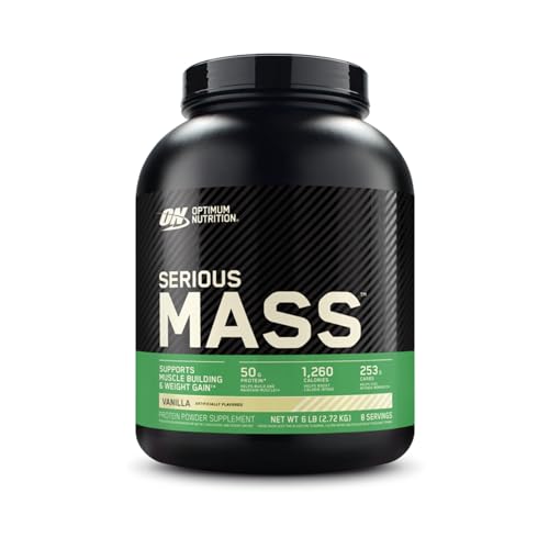 Optimum Nutrition Serious Mass Weight Gainer Pulver, Geschmack Vanille, 2.73kg, 8 Portionen