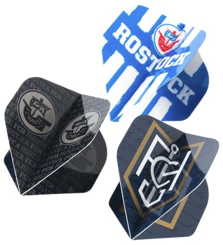 F.C. Hansa Rostock Dartpfeil-Flights 9er Set Dartflights FCH - Plus Lesezeichen Wir lieben Fußball