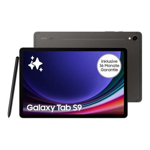 Samsung Galaxy Tab S9 AI-Android-Tablet, Wi-Fi, 128 GB / 8 GB RAM, MicroSD-Kartenslot, Inkl. S Pen, Simlockfrei ohne Vertrag, Graphit, Inkl. 36 Monate Herstellergarantie [Exklusiv bei Amazon]