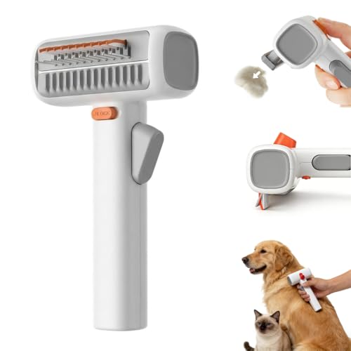 KERYBW Hunde- und Katzenbürste, 2-in-1 Haustier Selbstentwirrender & Fellpflege Kamm, Entfernt Knoten, Enthaarungswerkzeug für alle Lang- und Kurzhaarrassen