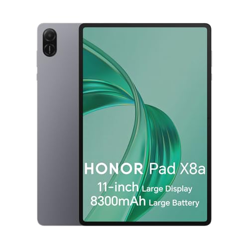 HONOR Pad X8a Tablet 128GB Speicher (Erweiterbar auf 1Tb) 8300mAh,11 Zoll 90Hz Display mit Schutz,Qualcomm SD 680,Wi-Fi/Android 14,Gray