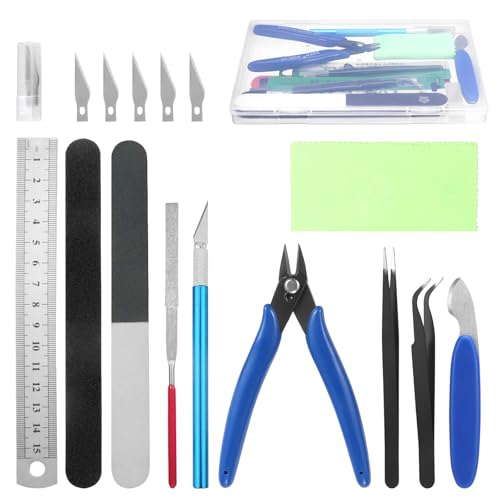 Fippy 11 Stück Modellbau Werkzeug Set, Gundam Modeler Grundwerkzeuge Hobby-Werkzeugsatz für Gundam Auto Modellbau Reparieren und Befestigen