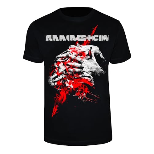 Rammstein T-Shirt Angst schwarz, Offizielles Band Merchandise Fan Shirt mit Brust- und Rückendruck - M