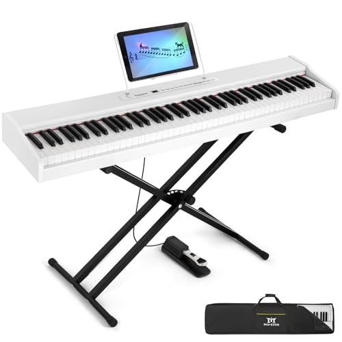 MUSTAR 88 Tasten Volle Größe Digital Piano für Anfänger, Weiß
