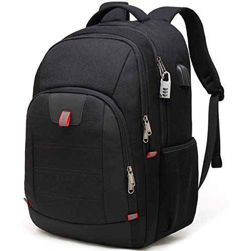 Della Gao Laptop-Rucksack, extra groß, Diebstahlschutz, Business-Reise, Laptop-Rucksack mit USB-Ladeanschluss, Schwarz , 43,2 cm, Geschäftlich