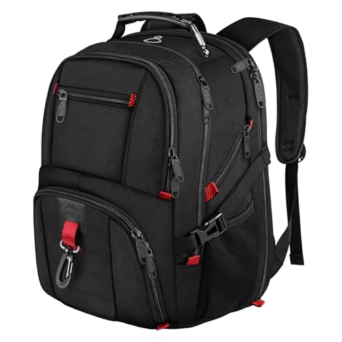 MATEIN Groß Laptop Rucksack Herren 50L, 17,3 Zoll Arbeit Wasserdicht Backpack Laptoptasche Reisen Rucksack, Schulrucksack Teenager Jungen Anti Diebstahl Business Schwarz