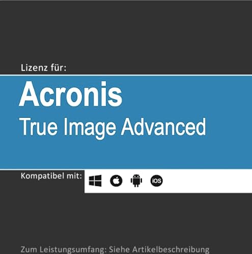 Lizenz für Acronis True Image Advanced I 2026 I 1-5 Gerät(e) I 1 Jahr I 50 o. 500 GB Speicher I Vollversion (postalischer Versand, 3 Geräte I 1 Jahr I 500 GB)