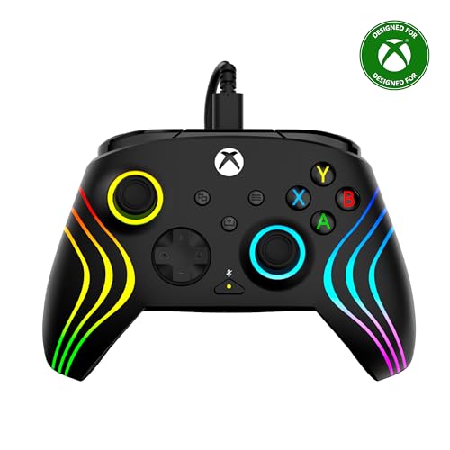 Turtle Beach Afterglow Wave Controller Schwarz Wired RGB Gaming Controller – Lizenziert für Xbox Series X oder S, Xbox One und Windows