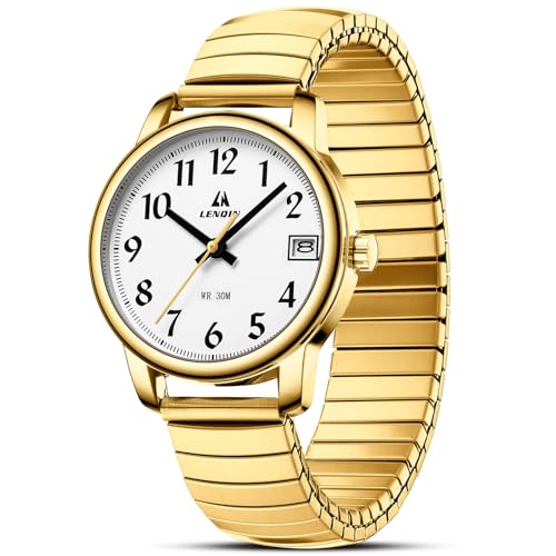 LN LENQIN Damen Uhren Damen Uhr Edelstahl Wasserdicht Uhren für Frauen Analog Quarz Armbanduhr Expansion Band