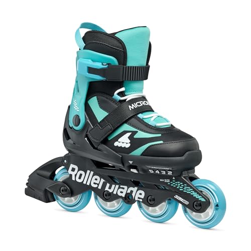 Rollerblade MICROBLADE, Inline-Skates für Kinder, Unisex Urban Inliner, Schwarz/Hellblau, 36.5-40.5
