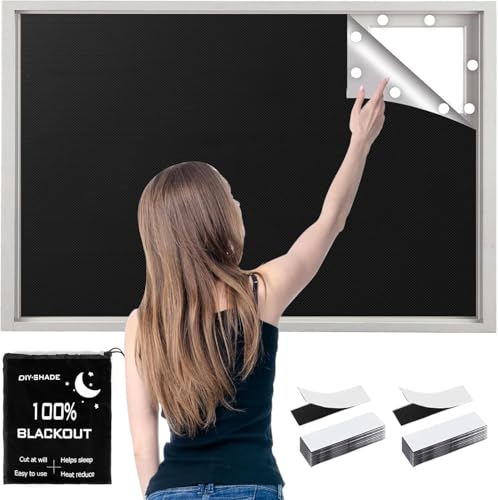 Obcxin Verdunklungsrollo ohne Bohren 420D Oxford, Fenster Verdunkelung, Tragbare Reise Verdunkelungsrollo, 100% Verdunklungsstoff Dachfenster Sonnenschutz Innen Rollo für Urlaub (200 x 148 cm)