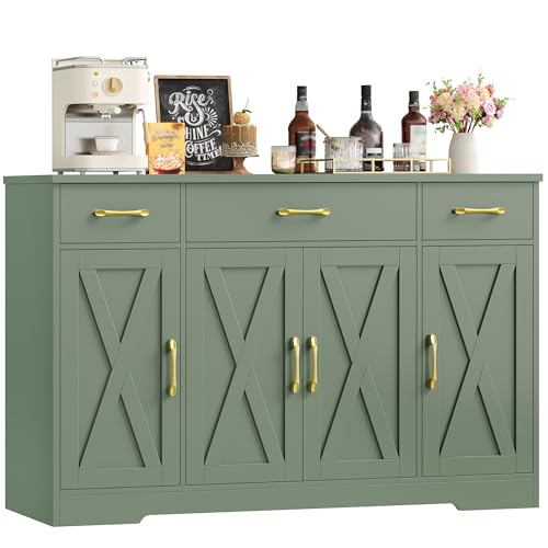 HOCSOK 140cm Sideboard, Küchenschrank mit Verstellbaren Ablagen