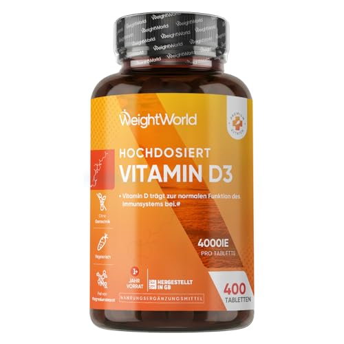 WeightWorld Vitamin D3 4000 IE - 400 Tabletten - 1 Tablette alle 4 Tage
