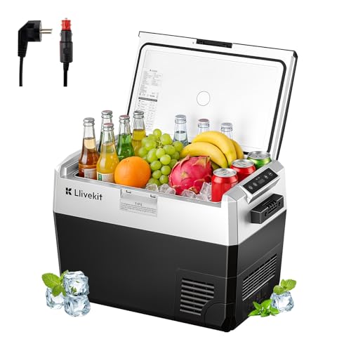 LLIVEKIT 40L Kompressor Kühlbox, -20~20°C, Tragbarer Kühlschrank, 12/24V DC