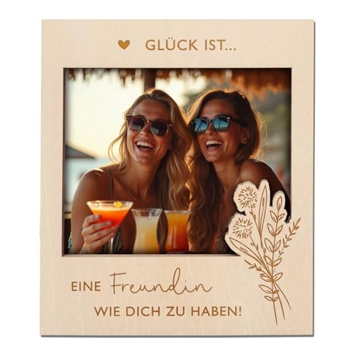Joli Coon Bilderrahmen Glück ist eine Freundin wie dich zu haben - Magnetischer Bilderrahmen für gemeinsames Bild - Geschenk beste Freundin