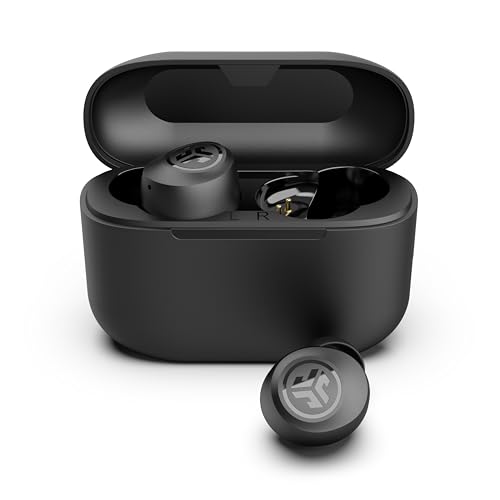 JLab Go Air Pop+ In Ear Kopfhörer kabellos Bluetooth, True Wireless Kopfhörer, 35+ Std Headphones, kabellose Ohrhörer, Earbuds mit Mikrofon, USB-C Ladebox, Dual Connect, EQ3 Sound, Mitternachtsschwarz