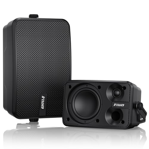 Inwa Outdoor Bluetooth 400W Lautsprecher, Aktiv/Passive Wandhalterung Lautsprecher, IPX5, Drahtlose, Stereo, Aux, für Innen, Überdachten Außen(Paar, MZ622, RMS 40W)