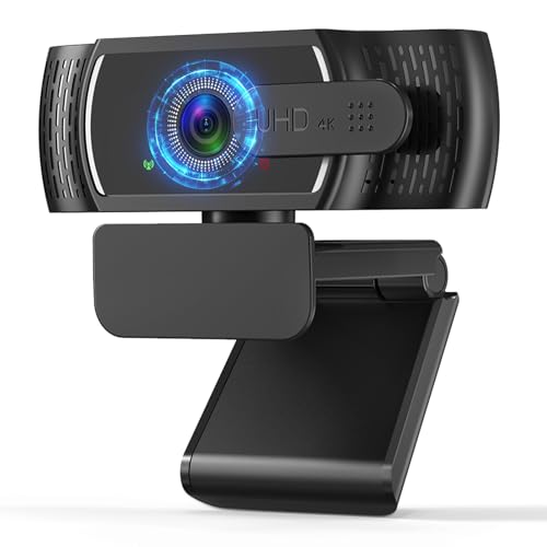YIMONA 4K Webcam für PC mit Sony-Sensor, PDAF-Autofokus, Dual-Mikrofon mit Geräuschunterdrückung, Privacy-Abdeckung, 80° Weitwinkel, USB Plug-&-Play Webcam für Streaming, Zoom & Microsoft Teams