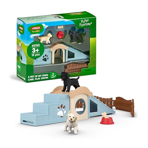 SCHLEICH Farm World | Abenteuerzeit für Welpen 42763 | 12 Teile