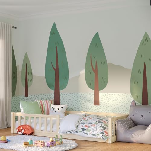Bellabino Vere Bodenbett 90x200 cm, Massivholz Kiefer, Kleinkindbett, Natur