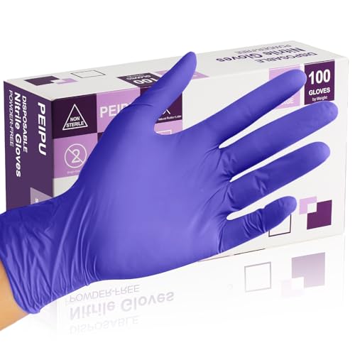 PElPU Nitrilhandschuhe, Einweghandschuhe für Reinigungsarbeiten, puderfrei, latexfrei, unsterile Schutzhandschuhe (100, M)