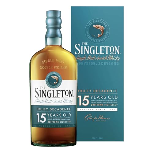 The Singleton of Dufftown 15 Jahre Speyside Single Malt Scotch Whisky, Pur, auf Eis oder im Cocktail, handgefertigt in Schottland, 15y, 40,00% vol, 700ml Einzelflasche