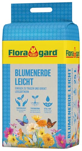 Floragard Blumenerde Leicht 25 L– vielseitige Universalerde mit Langzeitdünger für Zimmer-, Balkon- & Kübelpflanzen – fördert kräftiges Wachstum & sorgt für eine optimale Wurzelentwicklung