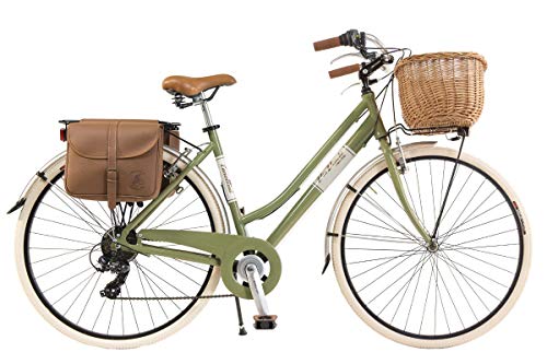 Via Veneto By Canellini Fahrrad Rad Citybike CTB Frau Vintage Retro Via Veneto Alluminium (Grun Olive, 46)