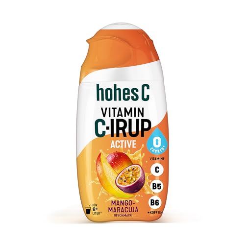 hohes C Vitamin C-IRUP Active, Mango-Maracuja Geschmack, 1 x 65ml für ca. 8 Liter Fertiggetränk, mit Vitamin B6, B5 und Vitamin C, ohne zugesetzten Zucker & Caloriefree