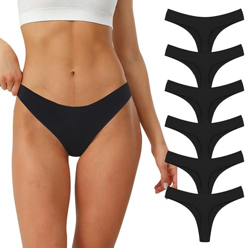 Lakpoau String Tanga Damen Baumwolle String Damen Tangas Unterwäsche Frauen Strings Set Unterhosen Sexy Slips Panty Thong Underwear Women Panties 6er-Pack BL-L-6