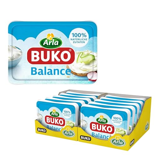 Arla Buko Balance Frischkäse | 10x 200g | 100% natürliche Zutaten| Ohne Konservierungsstoffe, Verdickungsmittel und Geschmacksverstärker