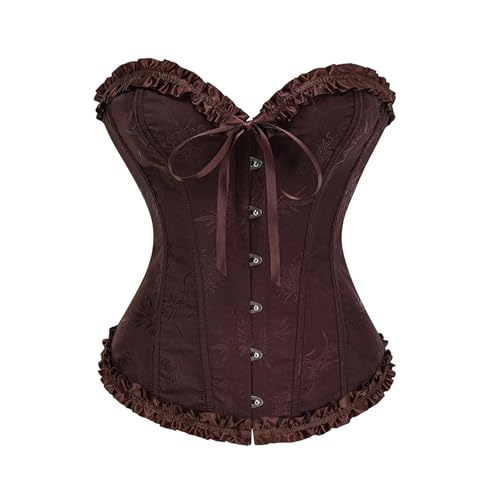 Korsett Damen Sexy Lace Up Satin Entbeint Corset Top Große Größe Strapless V Ausschnitt Körperformer Corsage Korsage Tops Gothic Vintage Corsagen Bustier Corsette Für Halloween Weihnachten Kostüm