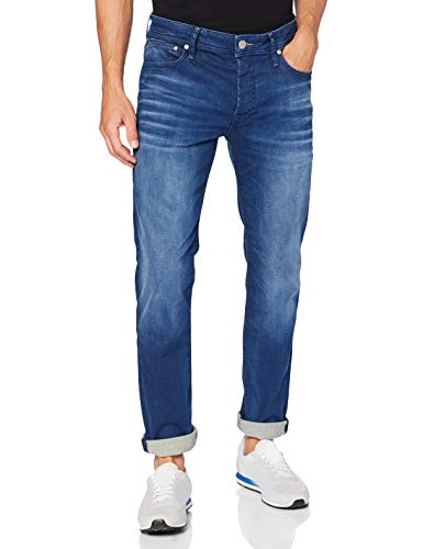 Herren Jack & Jones Jeans Tim Straight Legs Slim Fit Flat Front Tim ORIGINAL, Farben:Dunkelblau-2, Größe Jeans:33W / 32L
