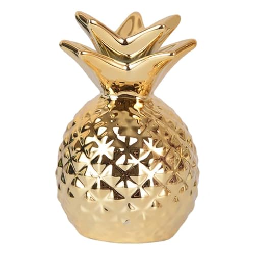 Dekorative Keramik Ananas Shaped Geld Dosen, Spardosen, Goldene Ananas Spardose, Decor Nette Sparschwein, Hochtemperaturbrand, Heimtextilien, Robustes Material, Spardose Groß