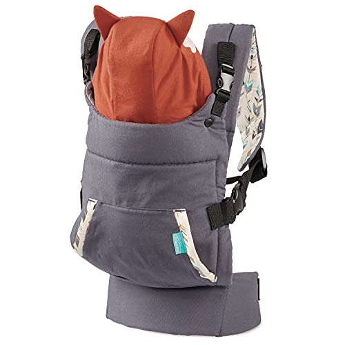 Infantino - Babytrage Cuddle Up - Fuchs-Design - Ergonomisch - Abnehmbare, warme Fuchskapuze - Mehrere Tragepositionen - Verstellbar - Komfortabel - Leicht zu Reinigen - Für Babys von 5,4 bis 18 kg
