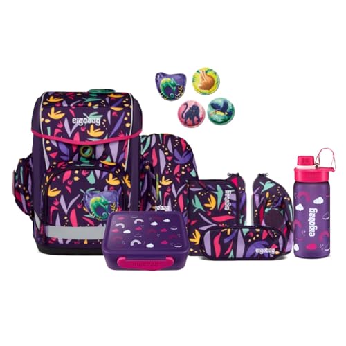 ergobag Cubo Light Schulranzen Set 8tlg. inkl. Lunchset und Seitentaschen (AmBärzonas Lumi)