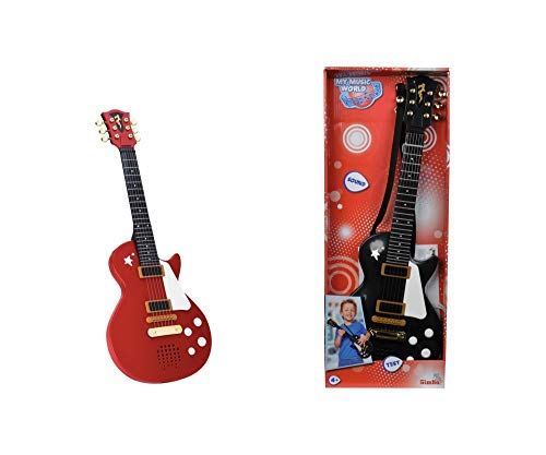 Simba My Music World Girls Rockgitarre – Spielzeug-E-Gitarre für Kinder, mit Lautstärkeregler, integrierten Melodien und Schultergurt, Musikspielzeug, farblich Sortiert, 56 cm, ab 4 Jahre