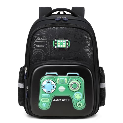 Amythe Schultasche Jungen, Ergonomisch Schulrucksack 1.-5. Klasse Kinder Rucksack mit Reflektierend, Wasserdichter für Schule, Reise, Daypack