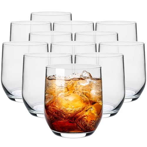 KONZEPT Tumbler Gläser Set 12-teilig (300 ml) – kristallklar & bruchfest, spülmaschinenfest - ideal für Wasser, Saft und Softdrinks