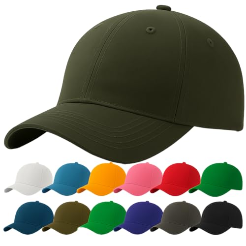 4sold Baseball Cap Baumwolle, Unisex Baseballkappe Herren Damen, Verstellbar Einheitsgröße, Sonnenmütze, Leicht & Atmungsaktiv, Sport Freizeit Outdoor