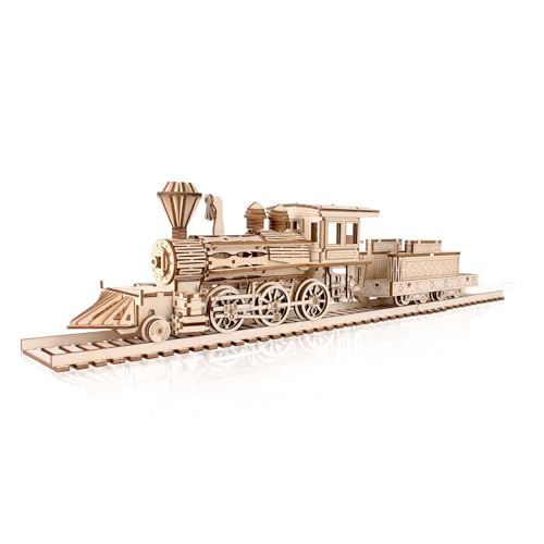 comfoyar 3D Puzzle Holz Dampflokomotive, Eisenbahn Holzmodelle Bausätze Erwachsene, Modellbau Set Holz, DIY Bastelset für Heimdekoration, Weihnachten Geburtstagsgeschenke Für Männer, Dampfzug