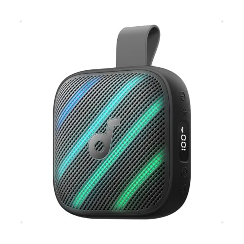 soundcore Boom Go 3i by Anker, tragbarer Lautsprecher mit 15W Sound, 24h Spielzeit, BassUp 2.0, Ladefunktion, Bluetooth 6.0, RGB Lichtshow, IP68 wasserfester Lautsprecher zum Wandern/Campen (Schwarz)