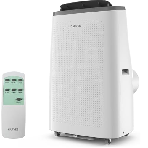Garvee 14000 BTU Portable Air Condit - Kühlung, Entfeuchtung und Lüfter 3 in 1 für Räume bis 750 Quadratmeter Ft | Leiser Ruhezustand | Timer