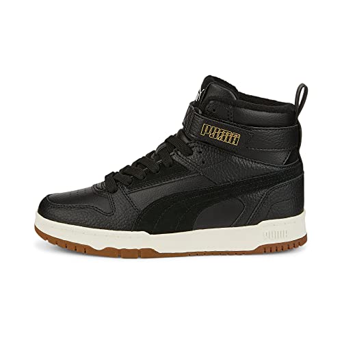 PUMA RBD Game WTR Jr Sneaker, Black Black Team Gold, 38 EU