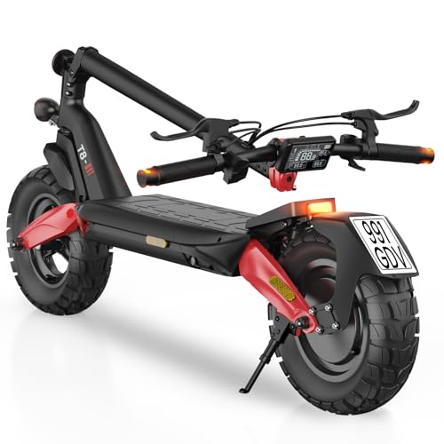 E Scooter mit Straßenzulassung,10 Zoll Elektroroller mit 15AH Batterie Max 100km Reichweite,Duales Bremssystem Und Doppelte Stoßdämpfung, E Roller für Erwachsene Pendeln und Geländefahrten