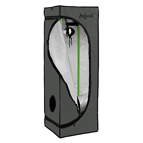 Zelsius Growzelt MyHomeGrow Grow Tent | Indoor Growroom | Growschrank Darkroom Pflanzenzelt Gewächshaus Zuchtzelt (40 x 40 x 120 cm, Grau)