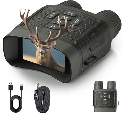 4K 48MP Nachtsichtgerät mit 10-Fach Zoom und 5000mAh Akku für Beobachtungen bis 400m – Ideal für Jagd, Outdoor-Aktivitäten, Camping und Sicherheitszwecke